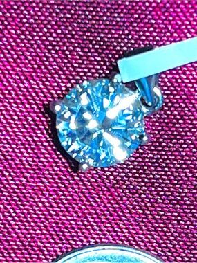 FABULOUS Solid Sterling Silver 8mm Moissanite Pendant- GRA Certified included